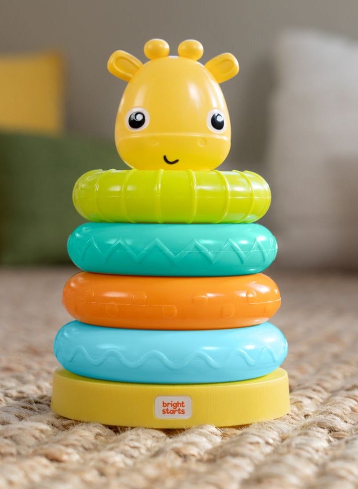 Bright Starts Giraffe Tower Stacking Toy, Colorful Rings for Sensory Play – 6 to 36 Months - Image 5