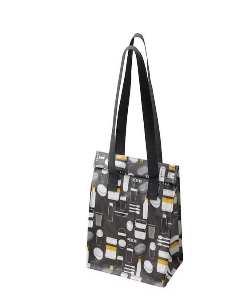 Lunch bag patterned grey 25x16x27 cm  - Image 1