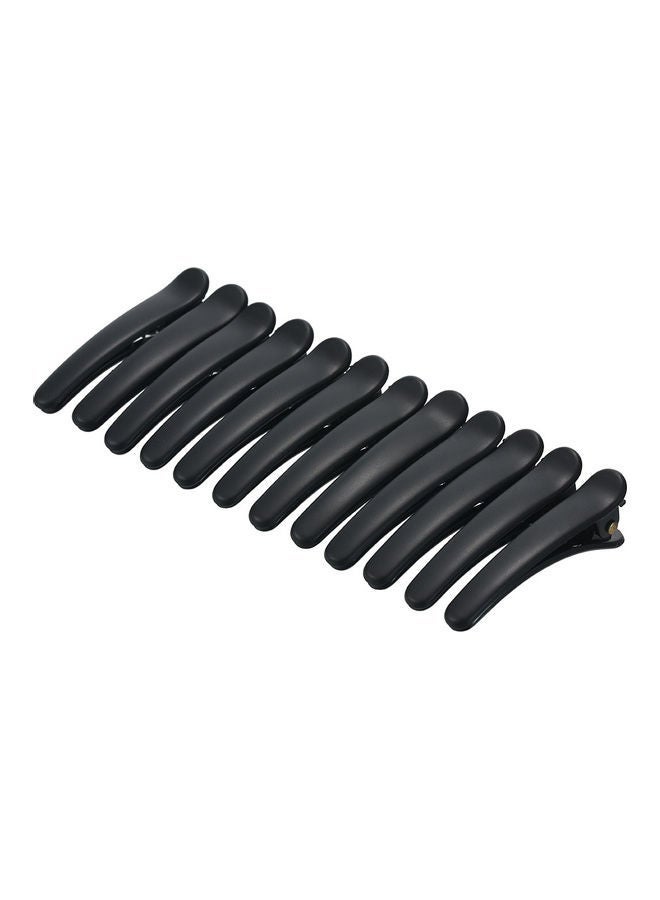 NIBEMINENT 12-Piece Plastic Hair Clip Set Black - Image 1