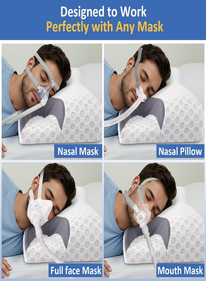 IKSTAR CPAP Pillow for Side Sleepers - Fits All CPAP Mask Types - Adjustable Memory Foam with Contoured Cutouts for Side, Back & Stomach Sleepers - Reduces Air Leaks & Mask Pressure a Better Sleep - Image 4