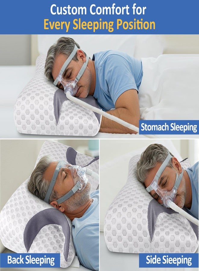 IKSTAR CPAP Pillow for Side Sleepers - Fits All CPAP Mask Types - Adjustable Memory Foam with Contoured Cutouts for Side, Back & Stomach Sleepers - Reduces Air Leaks & Mask Pressure a Better Sleep - Image 5