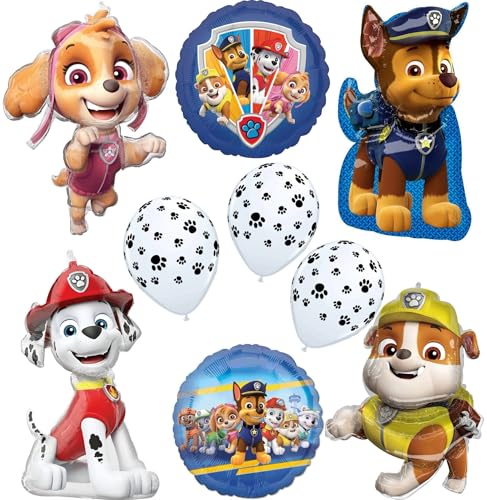 Anagram Paw Pups Chase Rubble Marshall and Skye on Patrol Birthday Party Supplies Balloon Bouquet Decorations BQ_4134 - Image 1