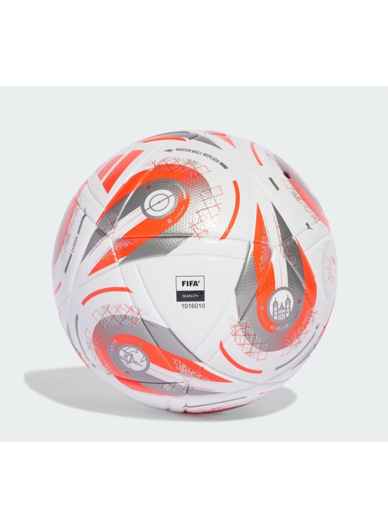 Adidas UEFA Women’s EURO 2025 Switzerland Konektis Match Ball Replica – Laminated Football Size 5 – White/Orange [Inflated] - Image 2