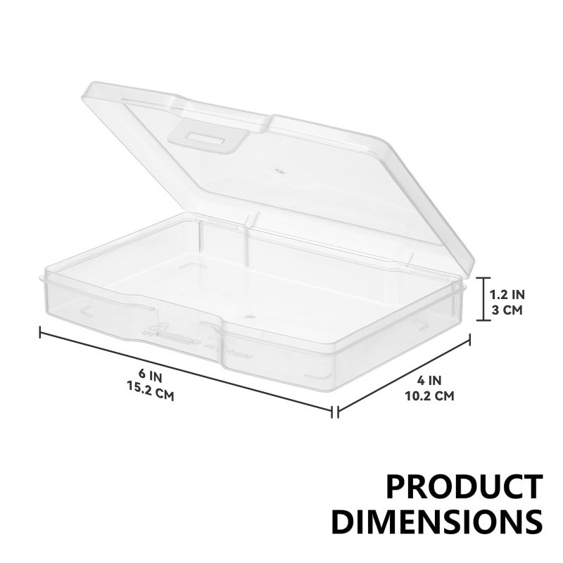 novelinks Clear 4"x6" Photo Storage Boxes â€“ 6 Pack Plastic Photo Organizer Cases with Lids, Picture Storage Containers for 4x6 Prints, Craft & Memory Card Sorting Box-Clear - Image 2