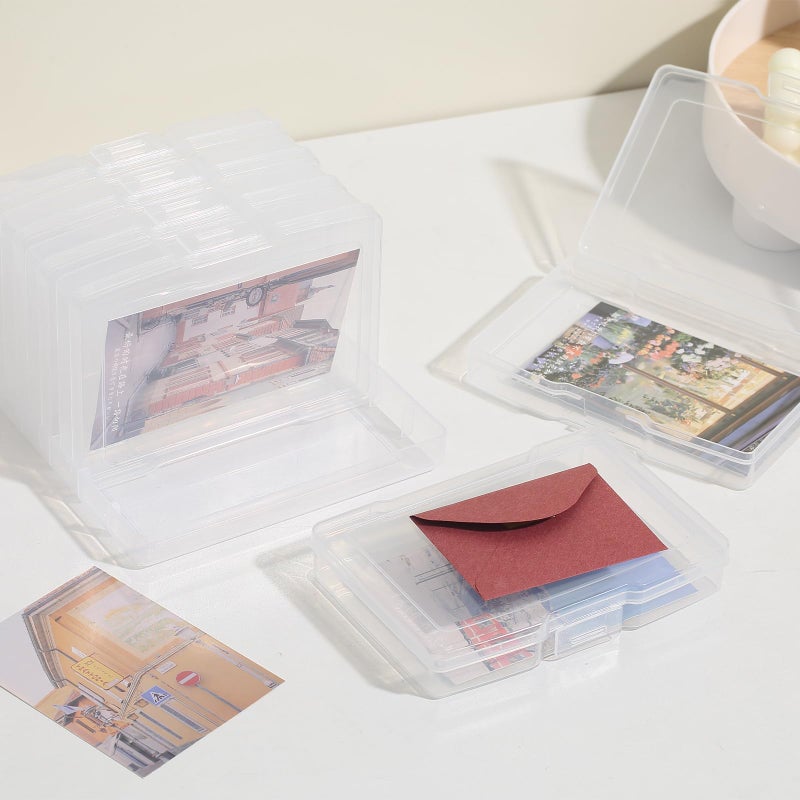 novelinks Clear 4"x6" Photo Storage Boxes â€“ 6 Pack Plastic Photo Organizer Cases with Lids, Picture Storage Containers for 4x6 Prints, Craft & Memory Card Sorting Box-Clear - Image 4