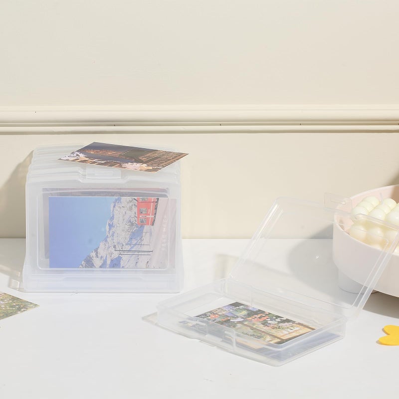 novelinks Clear 4"x6" Photo Storage Boxes â€“ 6 Pack Plastic Photo Organizer Cases with Lids, Picture Storage Containers for 4x6 Prints, Craft & Memory Card Sorting Box-Clear - Image 5