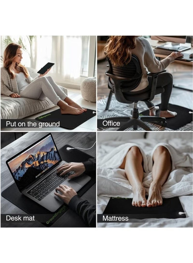 WALALLA Universal Grounding Mat, Grounding Yoga mat, Sleep Mat, Sport Mat for Computer, Foot and Bed, Grounded Foot Therapy, Sleep Assist and Helps with Anxiety - Image 5