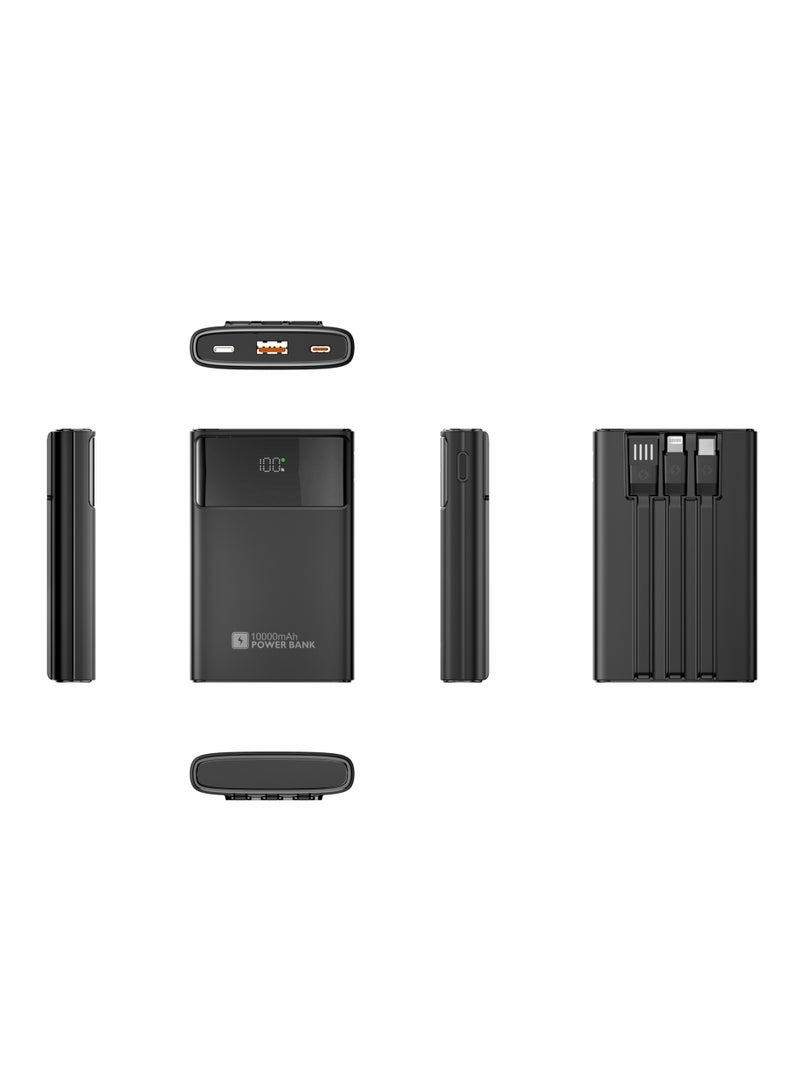 Rock Pow 72.5W 10000 mAh High-Speed Fast Charging Power Bank Small Portable Charger Power Core 22.5W Built-In USB-C Cable And Lightning Cable 3 Outputs for iPhone 16 15 14 13 12 11 8 X Pro Max Samsung S22 - Image 2