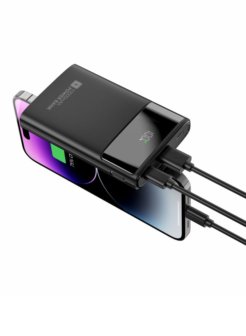 Rock Pow 72.5W 10000 mAh High-Speed Fast Charging Power Bank Small Portable Charger Power Core 22.5W Built-In USB-C Cable And Lightning Cable 3 Outputs for iPhone 16 15 14 13 12 11 8 X Pro Max Samsung S22 - Image 3