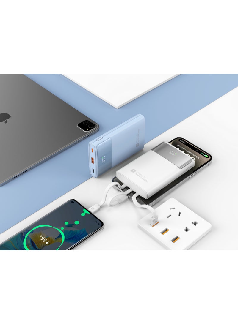 Rock Pow 72.5W 10000 mAh High-Speed Fast Charging Power Bank Small Portable Charger Power Core 22.5W Built-In USB-C Cable And Lightning Cable 3 Outputs for iPhone 16 15 14 13 12 11 8 X Pro Max Samsung S22 - Image 4