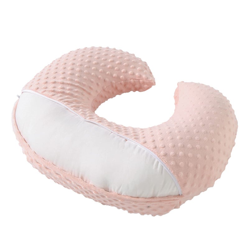 Aullar Pillowcase for Nursing Pillow and Positioner for Breastfeeding and Bottle Feeding, Propping Baby, Tummy Time, Baby Sitting Support, Awake-Time Support, Pillow Cover Only (Light Pink) - Image 3