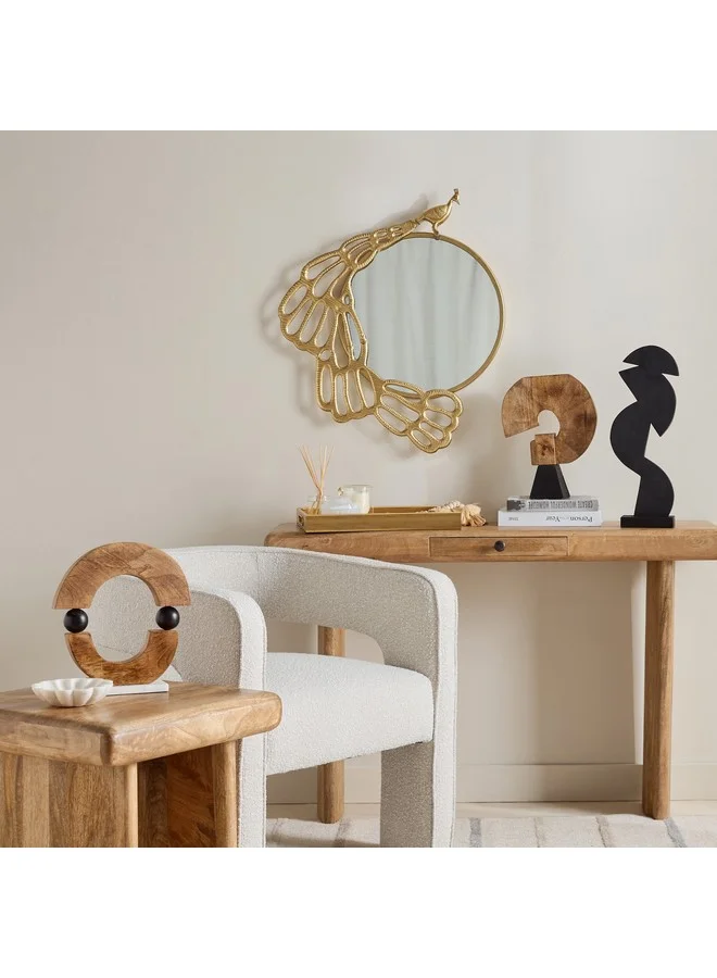 Home Box Rayon Aluminium Peacock Decorative Mirror 63 x 67 x 4.5 cm