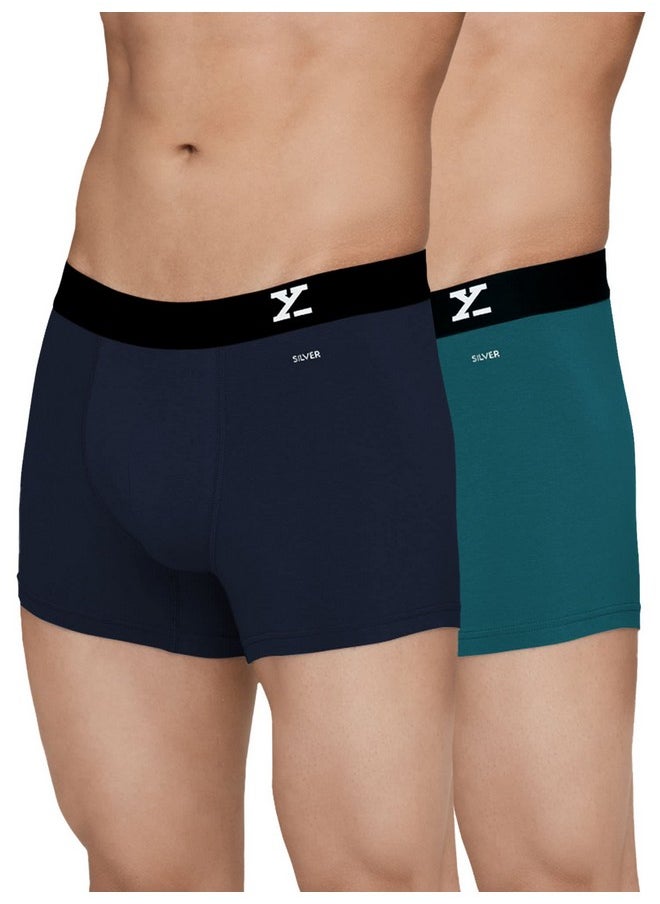 XYXX XYXX Cotton Regular Solid (Pack of 2) (Aero Trunks for Men Combo_Legion Blue + Black Iris_L)  - Image 1
