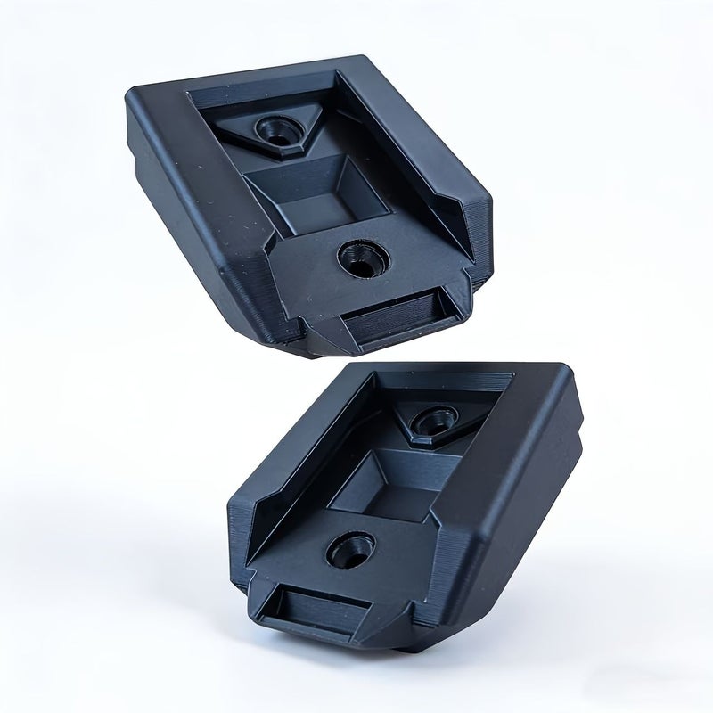 Parkside 20V Black Wall Mounted Battery Rack Slightly Angled Toward Wall For Easy Removal Bracket Can Be Installed In Any Orientation Portable Storage Device No Power Required Workshop Use 2pcs - Image 2
