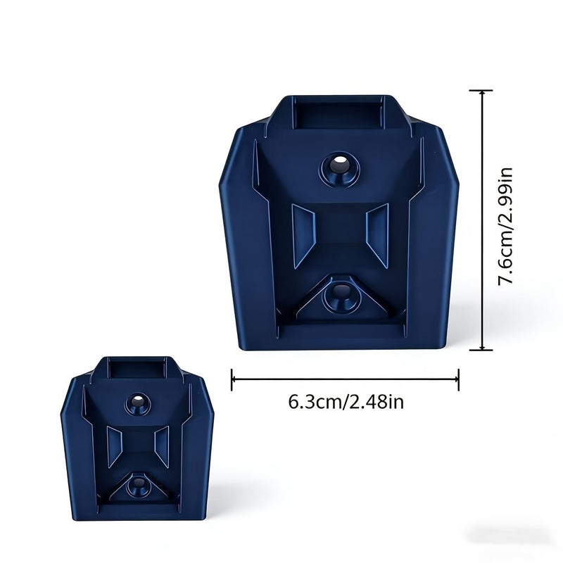 Parkside 20V Black Wall Mounted Battery Rack Slightly Angled Toward Wall For Easy Removal Bracket Can Be Installed In Any Orientation Portable Storage Device No Power Required Workshop Use 2pcs - Image 4