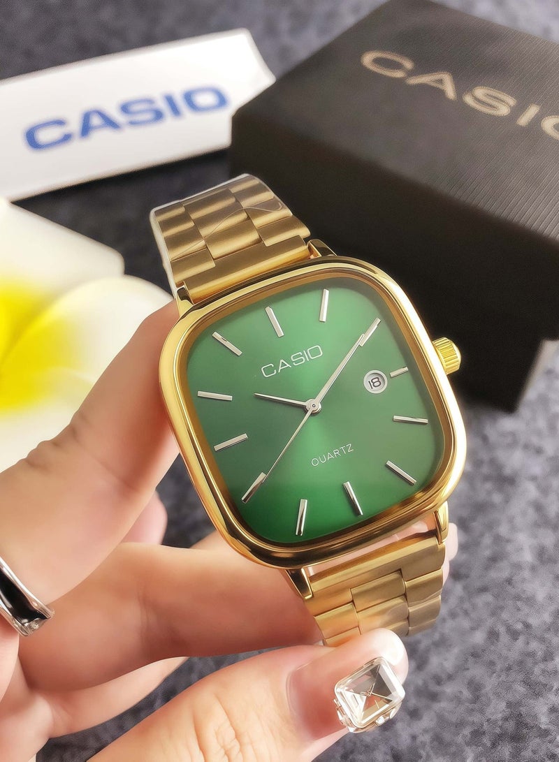 كازينو كلاسيك رجالي وأنيقة السيدات متعددة الوظائف سبائك كوارتز مربعة الفولاذ المقاوم للصدأ ووتش 36 مم - Image 1