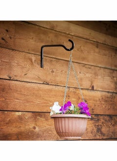 KASTWAVE Hanging Plant Hook, 6 Inch Metal Wall Hook Plant Hanger Bracket Shepherds Hook, for Hanging Bird Feeders, Wind Chimes, Flower Baskets, Lanterns, Outdoor Decoration Hooks (2 Pack, Black)  - Image 4