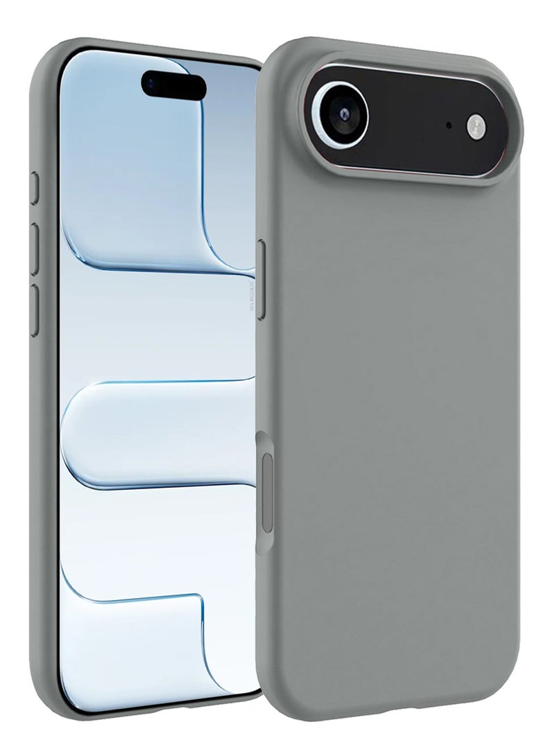 CATANES 3 Packs Silicone Protective Phone Case for iPhone 17 Air , Soft Anti-Scratch Microfiber Lining Ultra Slim Drop Protection Phone Cover with Two Privacy Screen Protectors - Light Grey - Image 2