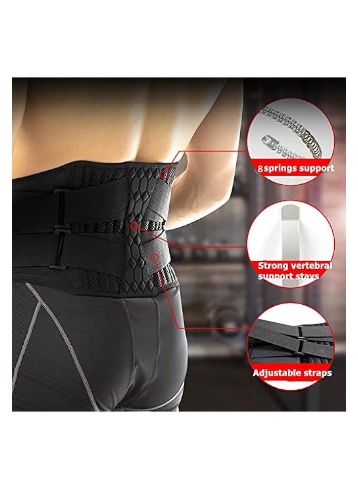 بروماس حزام دعم الخصر القطني، دعامة قوية لأسفل الظهر، حزام كورسيه، مدرب خصر، حزام نحيف لتخفيف الآلام الرياضية (كبير) - Image 2