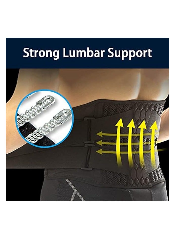 بروماس حزام دعم الخصر القطني، دعامة قوية لأسفل الظهر، حزام كورسيه، مدرب خصر، حزام نحيف لتخفيف الآلام الرياضية (كبير) - Image 4