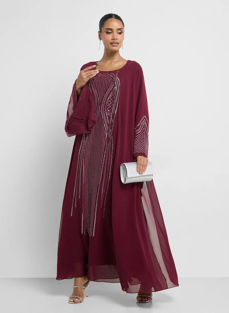 Khizana Embellished Overlay Dress