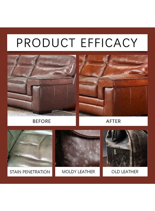 Homonth Leather Cleaning Care Set with Sponge Towel - 120ML Leather Cleaner and 120ML Leather Conditioner - Nourishing Care Shine Renovation Antifouling -Leather Furniture Cleaner for Leather Sofas Car Seats, All Leather Items - Furniture & Chair Restoration Kit - Image 2