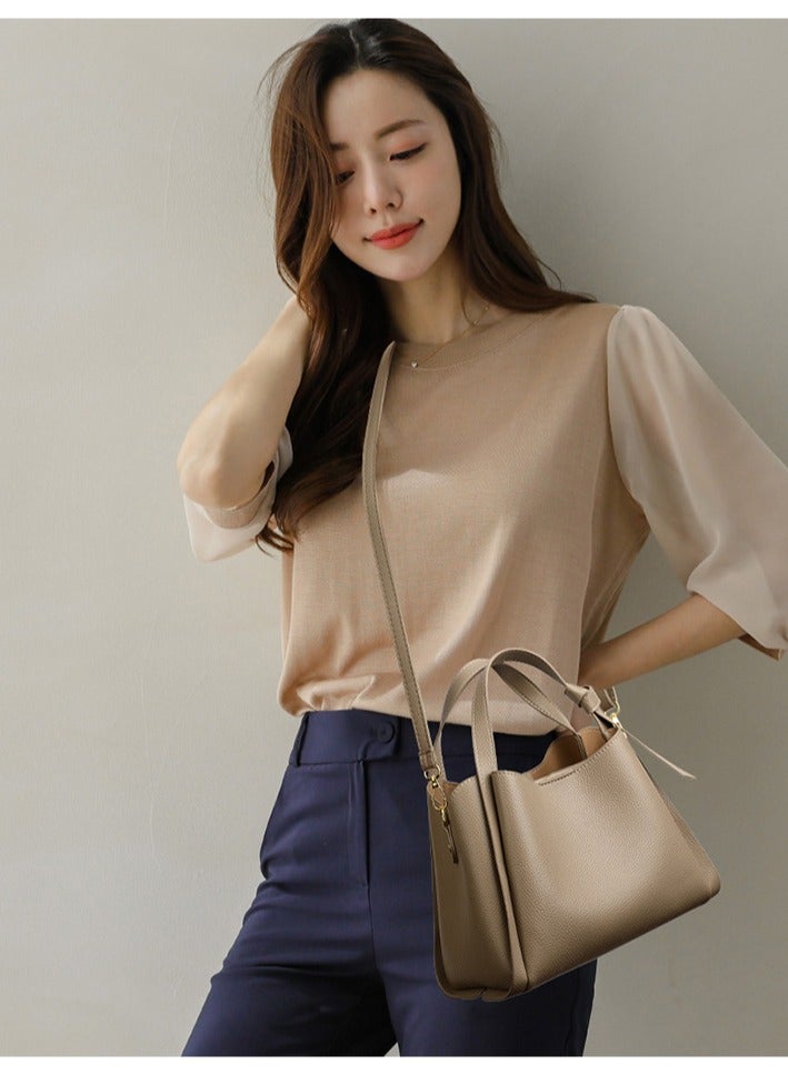 Women's Shoulder Tote Bag Leather Handbag Large Capacity Handbag For Women Fashionable Travel Handbag  - Image 2