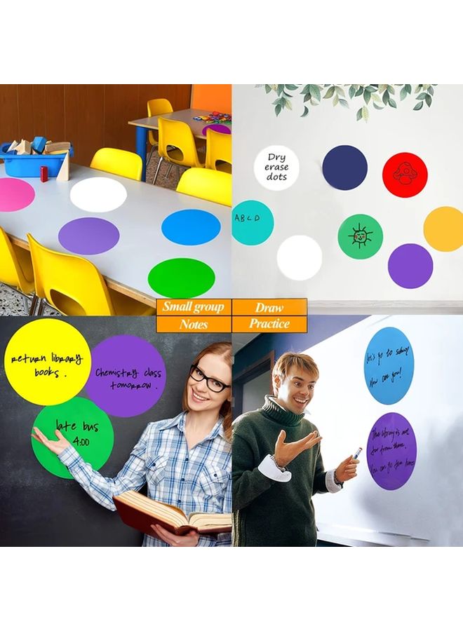 24 White Removable Dry Erase Dot Circle Wall Decals for Whiteboard Classroom Office Home Use - Image 4