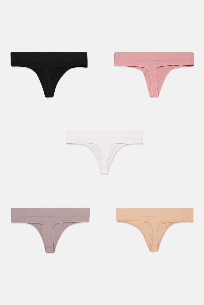 Tahari Women 5 Piece Textured Panty, Black  - Image 2