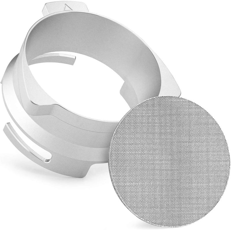 Vomika 54mm Coffee Dosing Funnel, Hands-Free Aluminum Dosing Ring & 53.5mm Stainless Steel Puck Screen, Espresso Accessories for 54mm Breville Barista Portafilters, with Grinding Trigger, Home or Cafe Use - Image 1