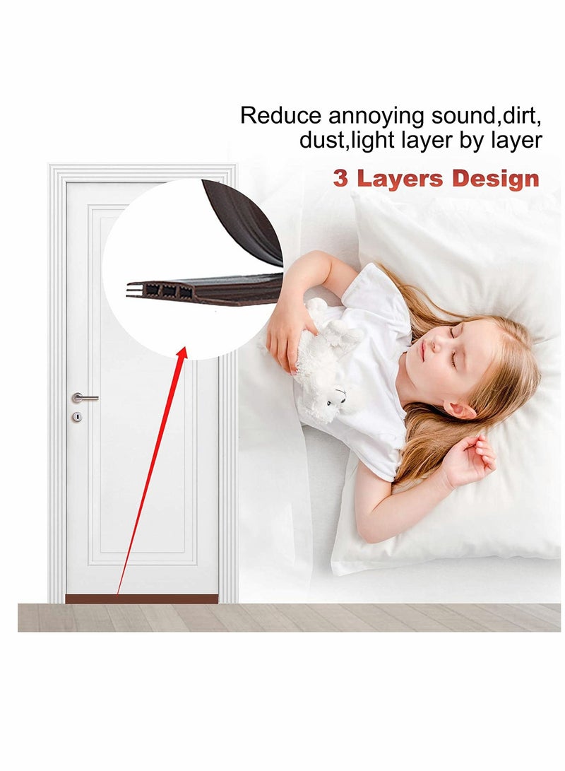 Door Draft Stopper Under Door Seal for Exterior Interior Doors, Door Sweep Strip Under Door Draft Blocker, Soundproof Door Bottom Weather Stripping Keeping Draft Noise Out 2 Inch W x 39 Inch L(Brown) - Image 5