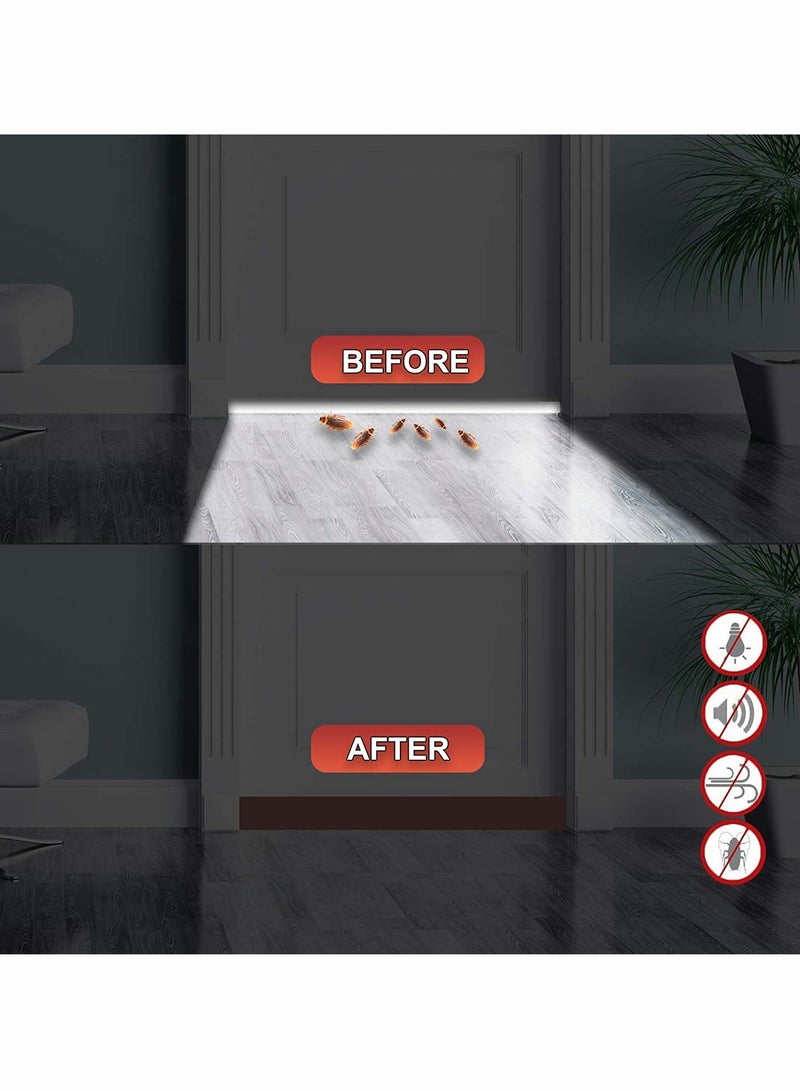 Door Draft Stopper Under Door Seal for Exterior Interior Doors, Door Sweep Strip Under Door Draft Blocker, Soundproof Door Bottom Weather Stripping Keeping Draft Noise Out 2 Inch W x 39 Inch L(Brown) - Image 3