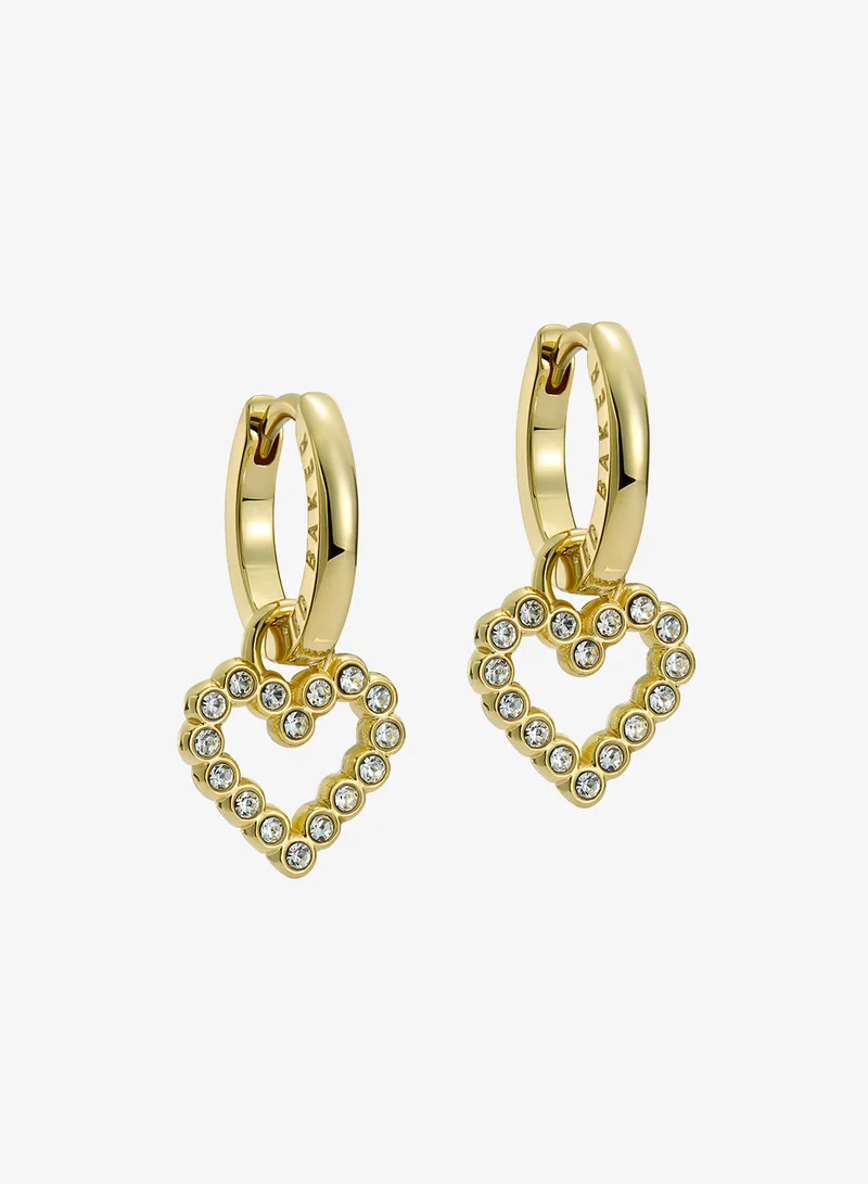 Crystal Halo Heart Huggie Earrings