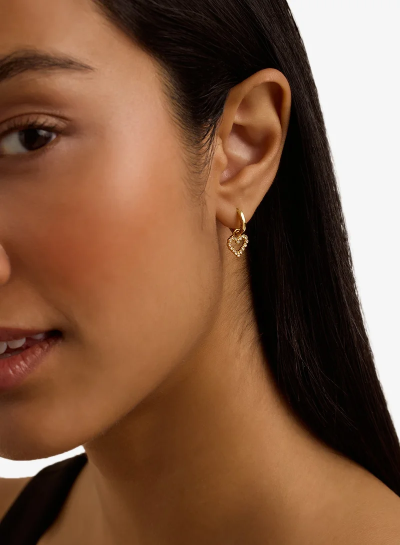 Ted Baker  Crystal Halo Heart Huggie Earrings for Women | Best Price UAE