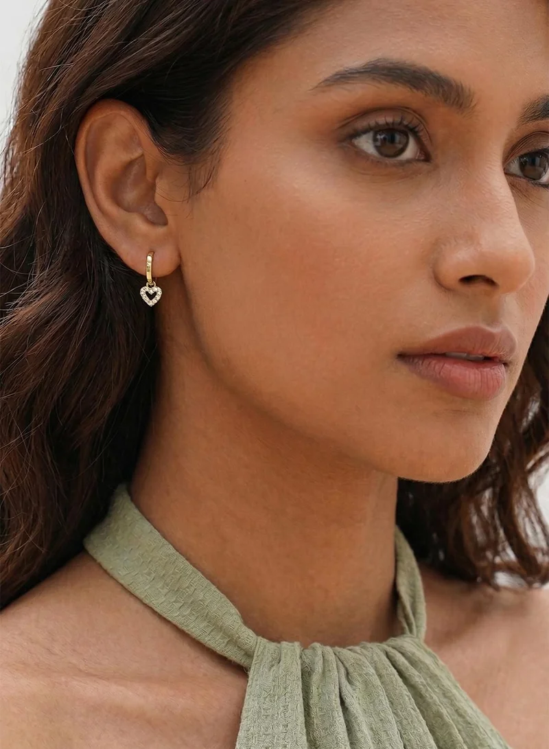 Ted Baker  Crystal Halo Heart Huggie Earrings for Women | Best Price UAE