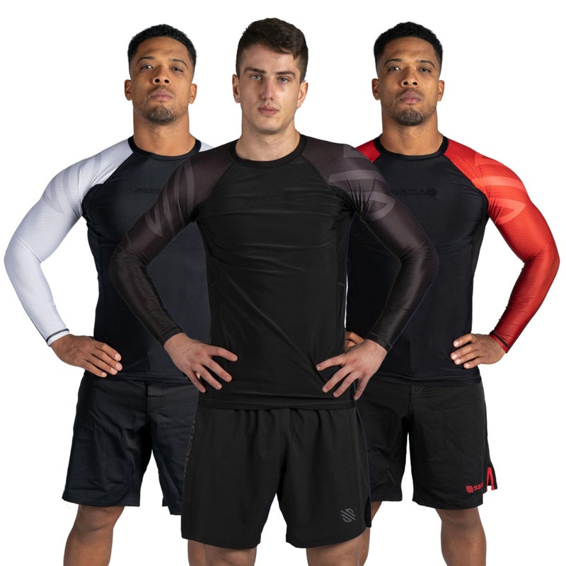 Sanabul Essential Long Sleeve Compression Training Rash Guard for MMA BJJ Wrestling Grappling and No Gi Jiu Jitsu Rashguard All Black XXLarge - Image 2
