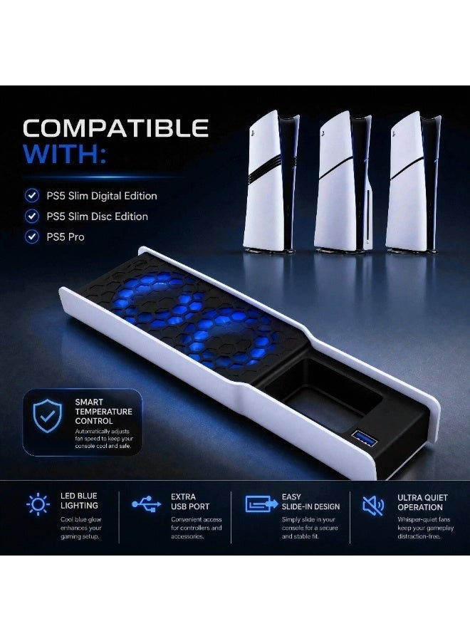DOBE FOMIS ELECTRONICS DOBE PS5 Cooling Fan Auto Temperature Sensor PS5 Pro Slim Disc Digital USB - Image 5