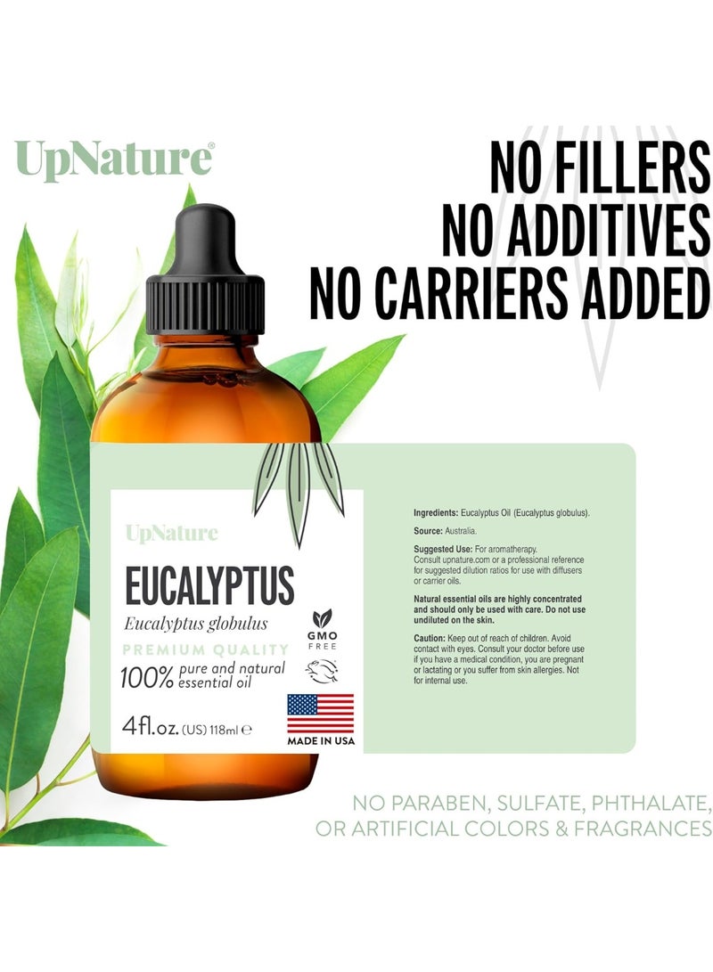 UpNature Eucalyptus Essential Oil 4 oz | 100% Pure Natural Aromatherapy Oil | Therapeutic Grade for Diffuser, Sauna & Relaxation - Image 3