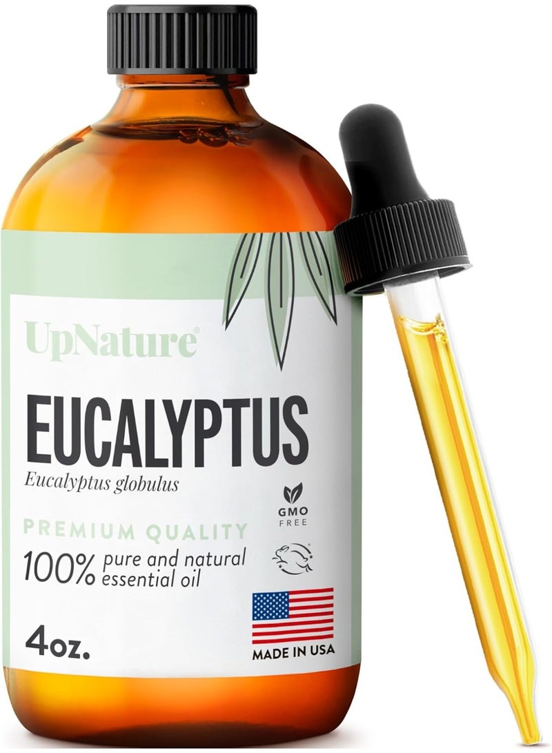 UpNature Eucalyptus Essential Oil 4 oz | 100% Pure Natural Aromatherapy Oil | Therapeutic Grade for Diffuser, Sauna & Relaxation - Image 1
