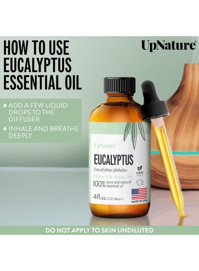 UpNature Eucalyptus Essential Oil 4 oz | 100% Pure Natural Aromatherapy Oil | Therapeutic Grade for Diffuser, Sauna & Relaxation - Image 4