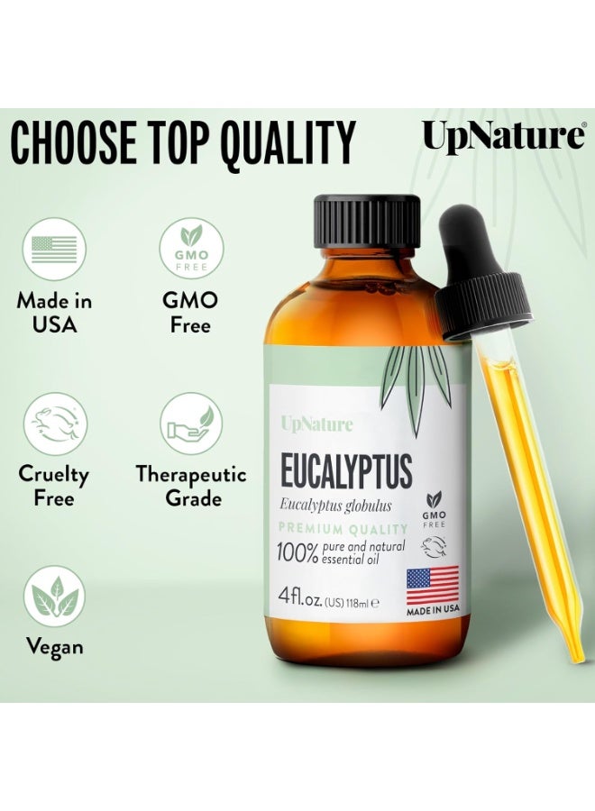 UpNature Eucalyptus Essential Oil 4 oz | 100% Pure Natural Aromatherapy Oil | Therapeutic Grade for Diffuser, Sauna & Relaxation - Image 5
