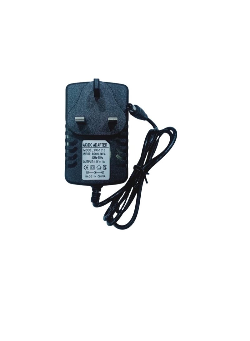 AC Power Supply Adapter, 15VDC 1A, 110-220VAC, for Panasonic Lumix DMC-FX1, Black 