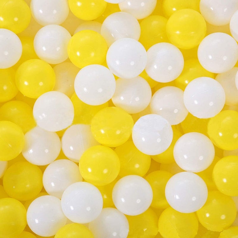 TRENDBOX Ball Pit Balls 100 - Macaron Colors Balls for Ball Pit, Play Tent Baby Playhouse Pool Birthday Party Decoration (G-Yellow&White) - Image 1