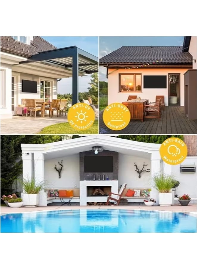 Outdoor TV Cover Waterproof Dustproof TV Protector Remote Control Pocket Bottom Cover for LED LCD Plasma TV - Image 3