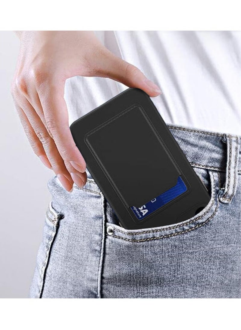 جراب حماية كامل الجسم من السيليكون لهاتف itel A50 4G مع حامل فتحة للبطاقات - أسود - Image 2