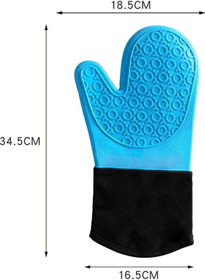 مرفا قفازات فرن من السيليكون مع بطانة مبطنة - قفازات خبز مقاومة للحرارة مع أقصى حماية ضد الحرارة والبخار - قفازات حامل وعاء مقاوم للماء للخبز والطهي والشوي - Image 3