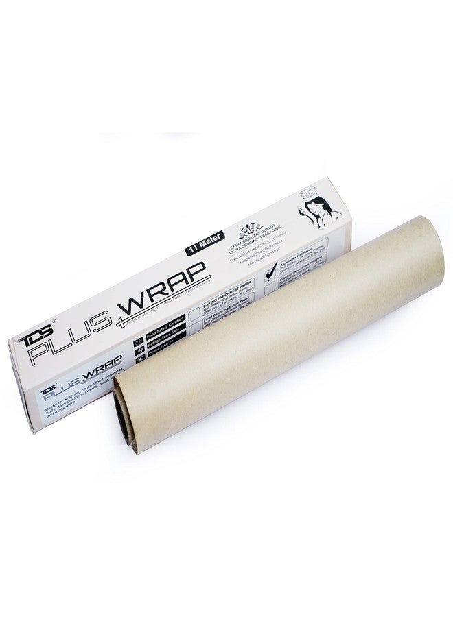 TDS PLUS WRAP Brown Cooking & Baking Paper 11.5'' X 11 Mtrs (Unbleached & Chlorine Free) Baking Paper with Slide Cutter, Heavy Duty & Non-Stick, Brown Parchment Paper for Cooking. - Image 1