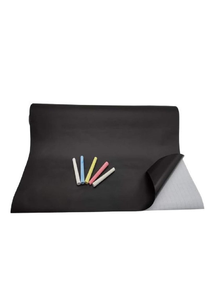 2m x 60cm Self-adhesive chalkboard with 5 chalks - easy to install and removable - Image 4
