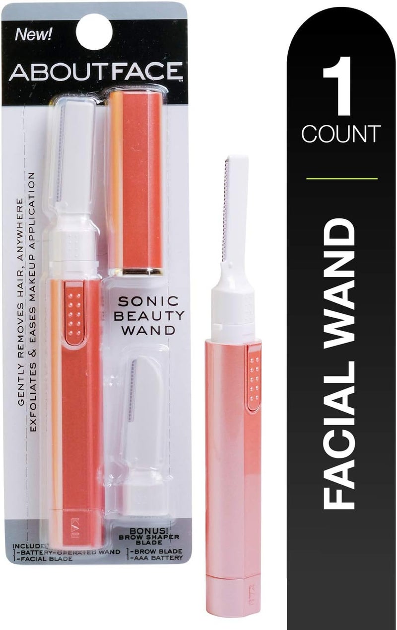 About Face Kai Sonic Beauty Wand with Bonus Eyebrow Shaper; Battery Operated Face Hair Remover; Face, Chin, & Lip Hair Remover, Face Hair Remover Tool for Women, Epilator for Men & Women - Image 1