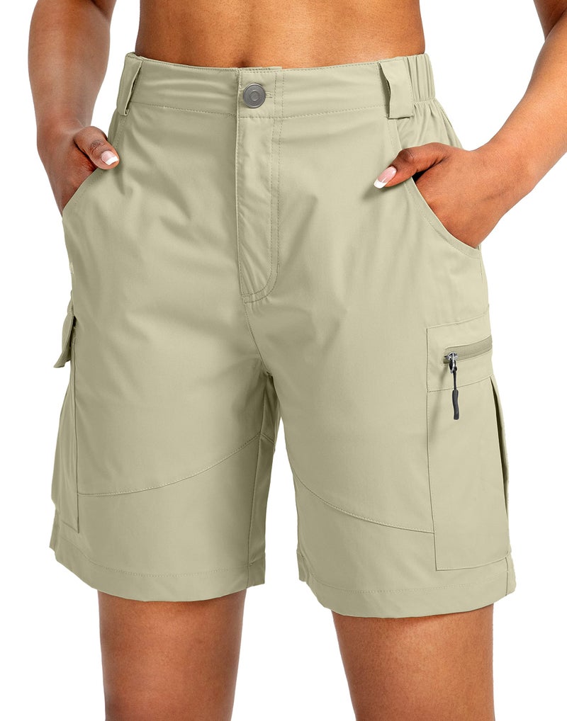 Viodia Women's 7" Hiking Cargo Shorts with Pockets Quick Dry Lightweight Shorts for Women Golf Casual Summer Shorts - Image 1